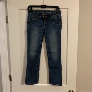 American Eagle artist crop jeans